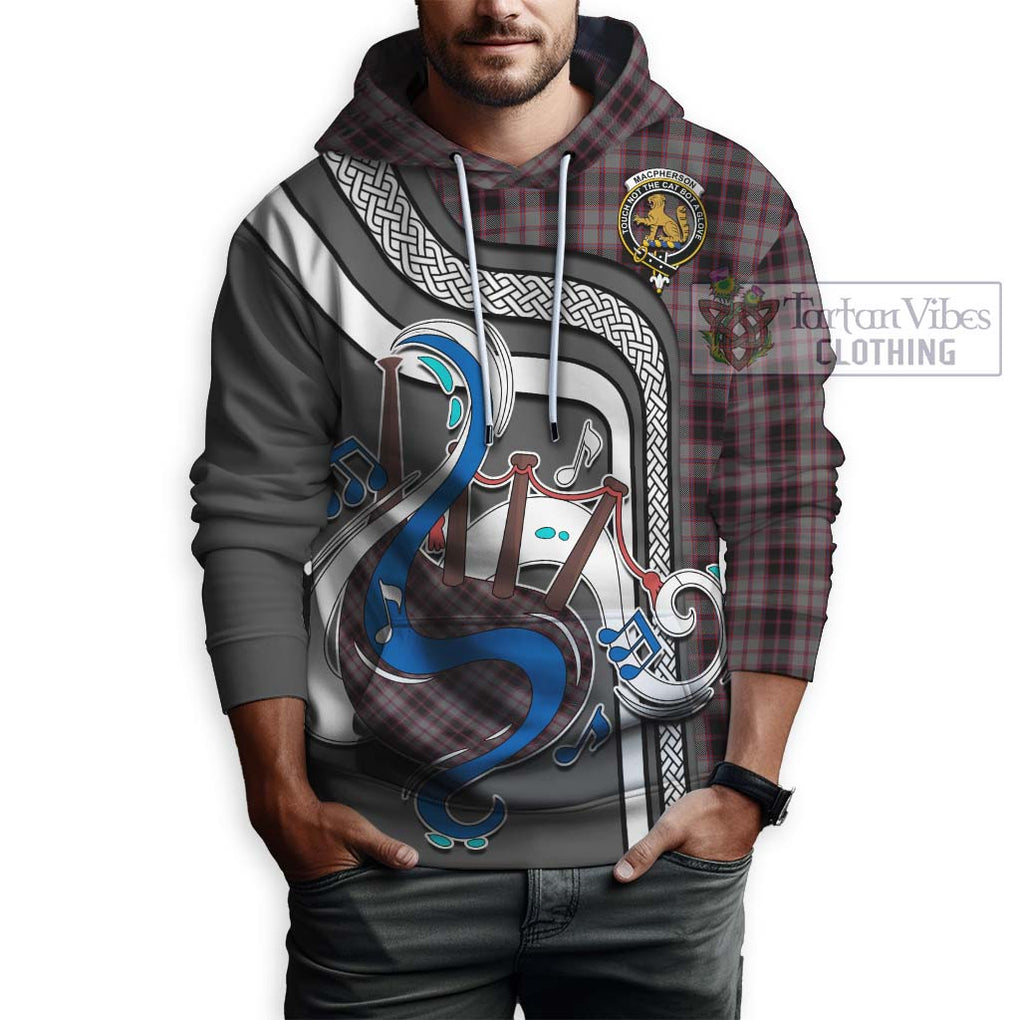 MacPherson Hunting Tartan Hoodie with Epic Bagpipe Style Zip Hoodie - Tartanvibesclothing Shop