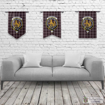 MacPherson Hunting Tartan Gonfalon, Tartan Banner with Family Crest