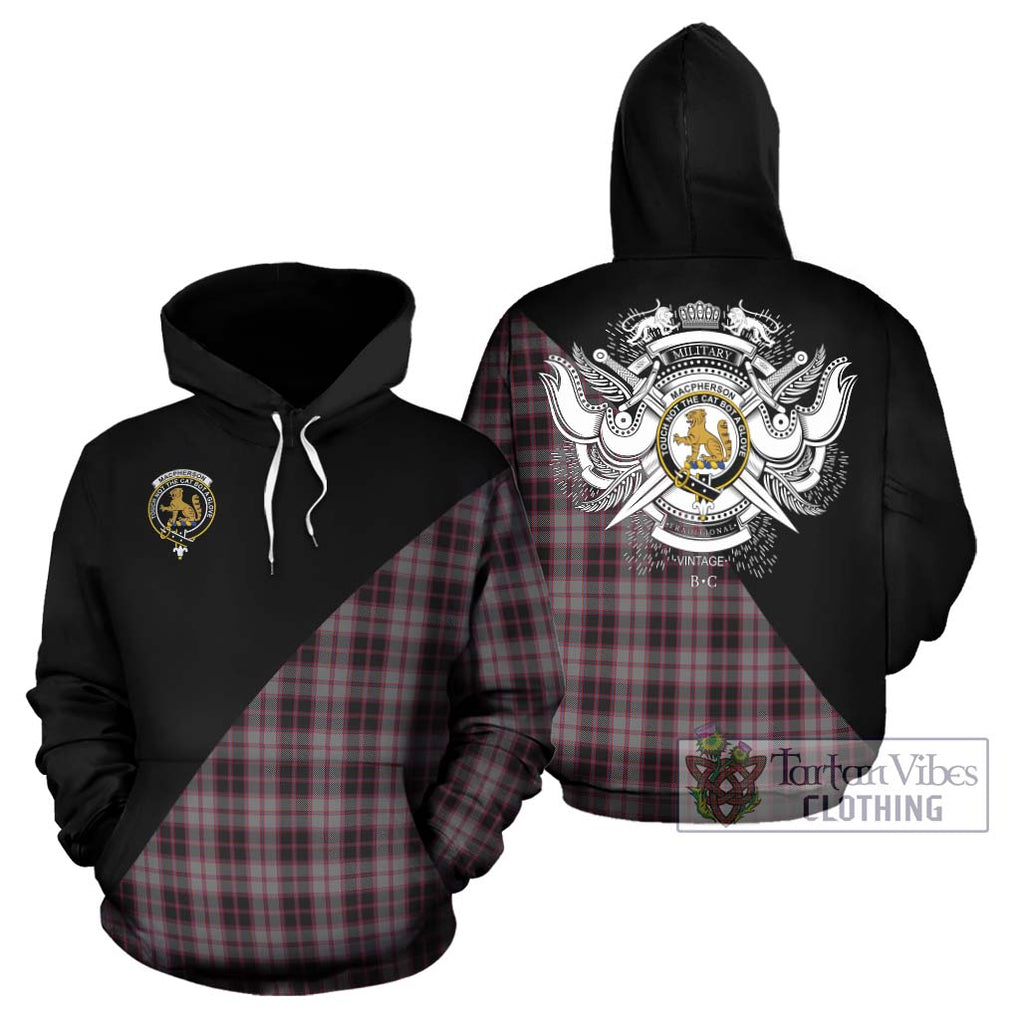 MacPherson Hunting Tartan Hoodie with Family Crest and Military Logo Style Zip Hoodie - Tartanvibesclothing Shop