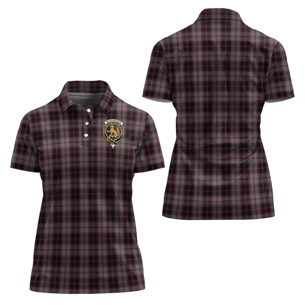 MacPherson Hunting Tartan Polo Shirt with Family Crest For Women Women - Tartan Vibes Clothing