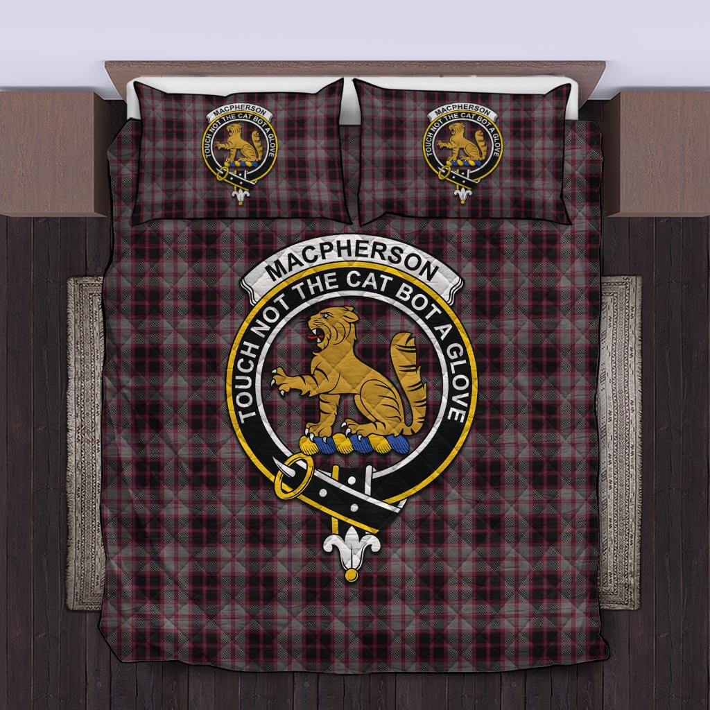 MacPherson Hunting Tartan Quilt Bed Set with Family Crest Twin - Tartan Vibes Clothing