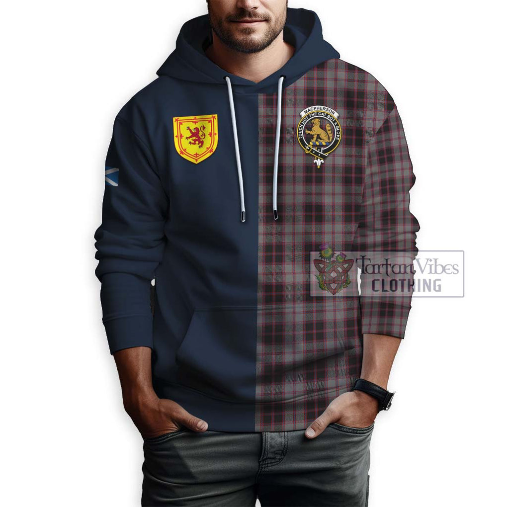 Tartan Vibes Clothing MacPherson Hunting Tartan Hoodie with Scottish Lion Royal Arm Half Style