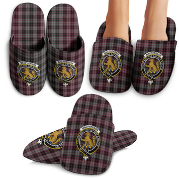 MacPherson Hunting Tartan Home Slippers with Family Crest