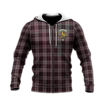 MacPherson Hunting Tartan Knitted Hoodie with Family Crest