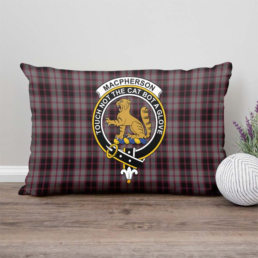 MacPherson Hunting Tartan Pillow Cover with Family Crest Rectangle Pillow Cover - Tartanvibesclothing