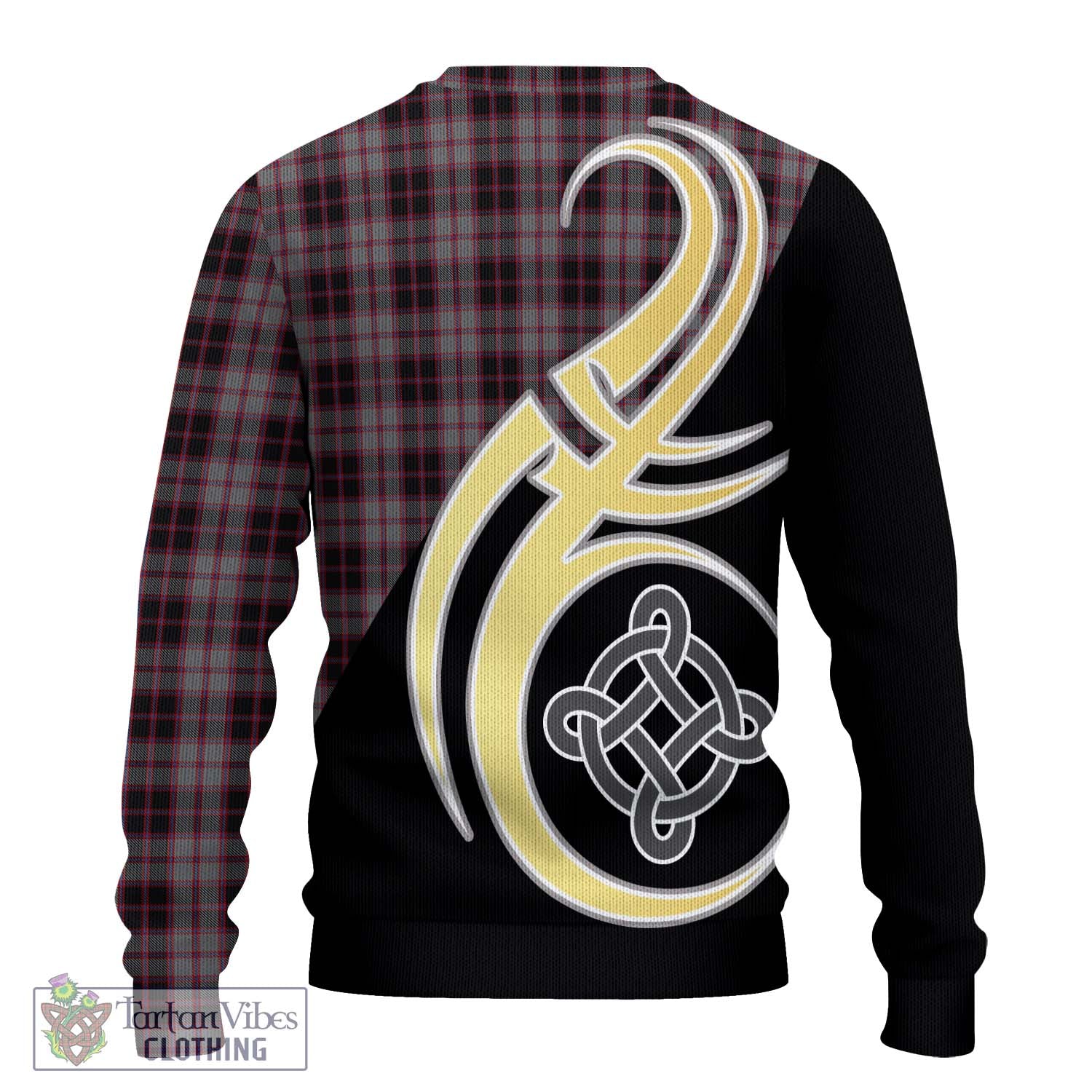 MacPherson Hunting Tartan Knitted Sweater with Family Crest and Celtic Symbol Style - Tartan Vibes Clothing