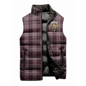 MacPherson Hunting Tartan Sleeveless Puffer Jacket with Family Crest