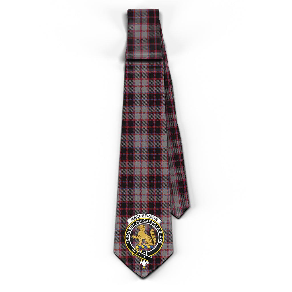 MacPherson Hunting Tartan Classic Necktie with Family Crest - Tartan Vibes Clothing