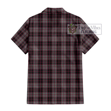 MacPherson Hunting Tartan Short Sleeve Button Shirt with Family Crest DNA In Me Style