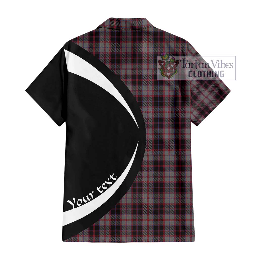 MacPherson Hunting Tartan Short Sleeve Button Up with Family Crest Circle Style - Tartan Vibes Clothing