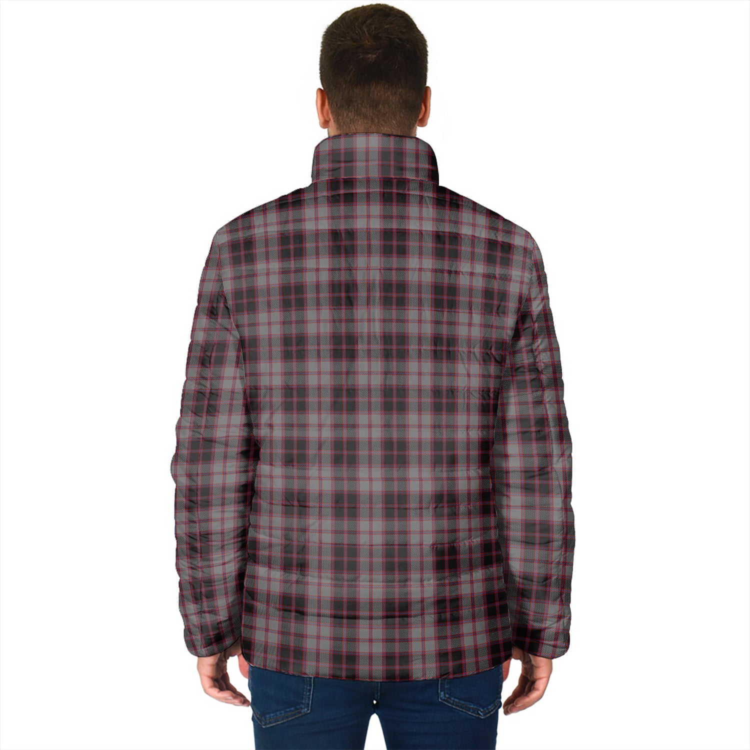 MacPherson Hunting Tartan Padded Jacket with Family Crest - Tartan Vibes Clothing