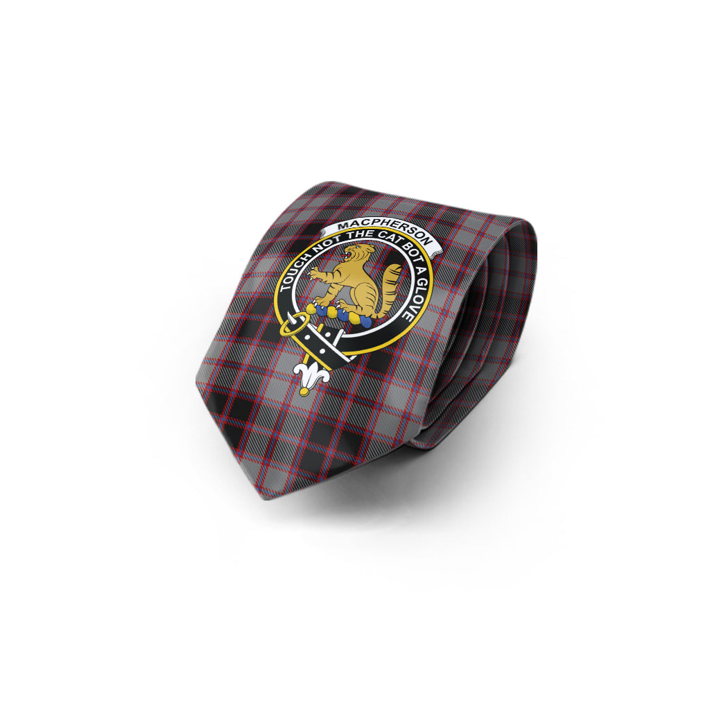 MacPherson Hunting Tartan Classic Necktie with Family Crest - Tartan Vibes Clothing