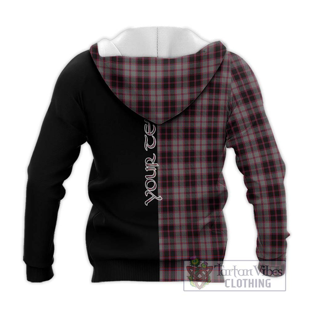 MacPherson Hunting Tartan Knitted Hoodie with Family Crest and Half Of Me Style - Tartanvibesclothing Shop