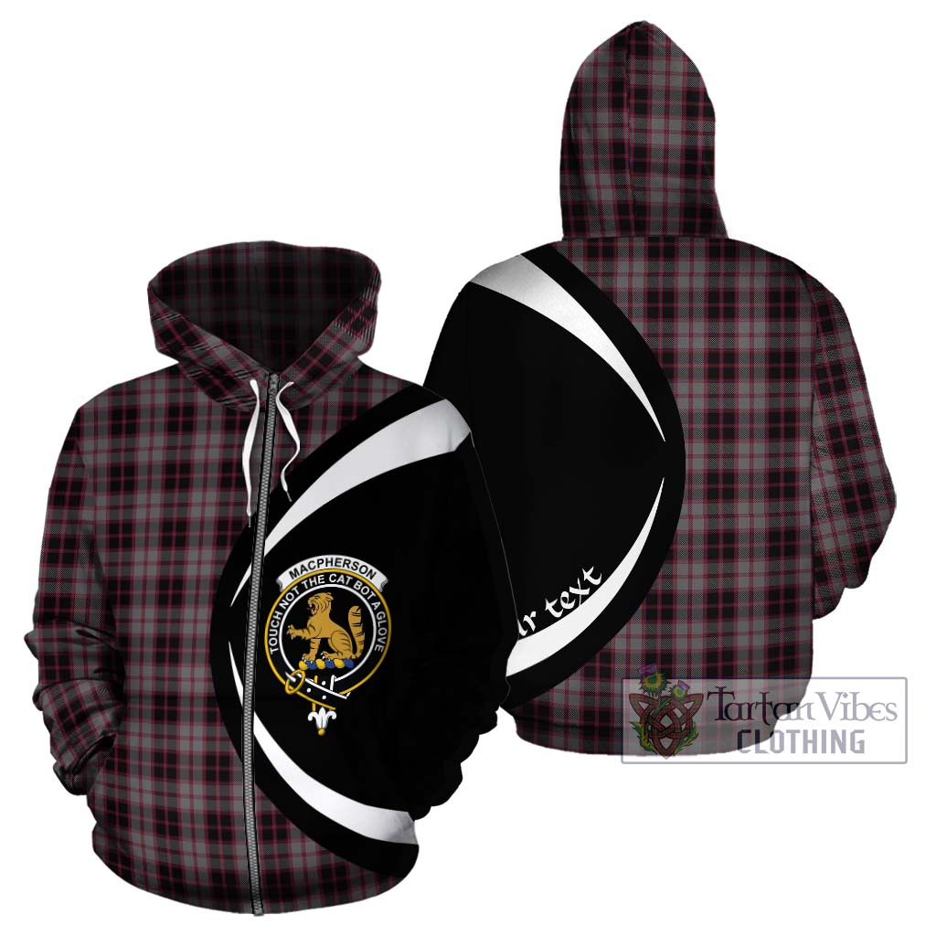 MacPherson Hunting Tartan Hoodie with Family Crest Circle Style - Tartan Vibes Clothing