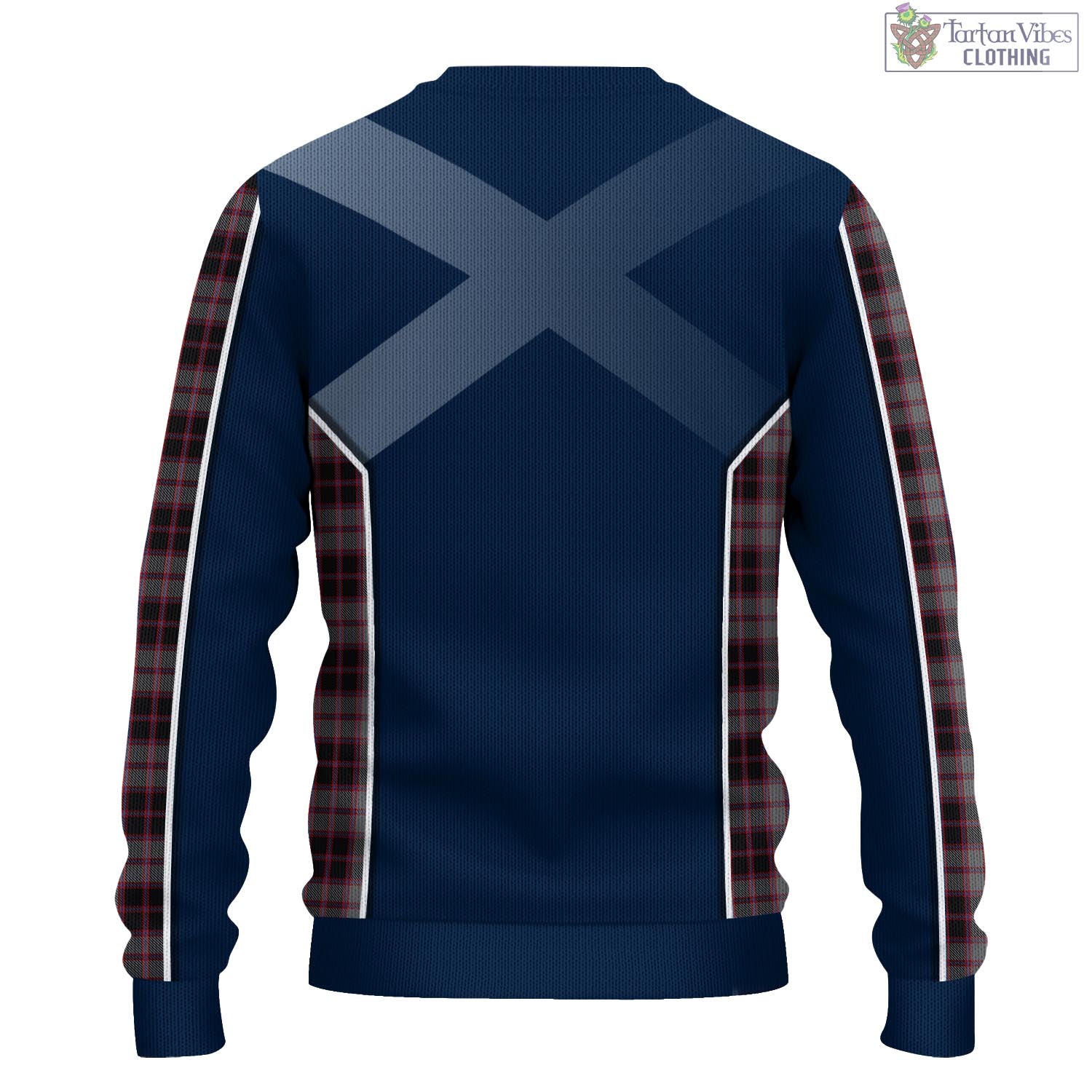 Tartan Vibes Clothing MacPherson Hunting Tartan Knitted Sweatshirt with Family Crest and Scottish Thistle Vibes Sport Style