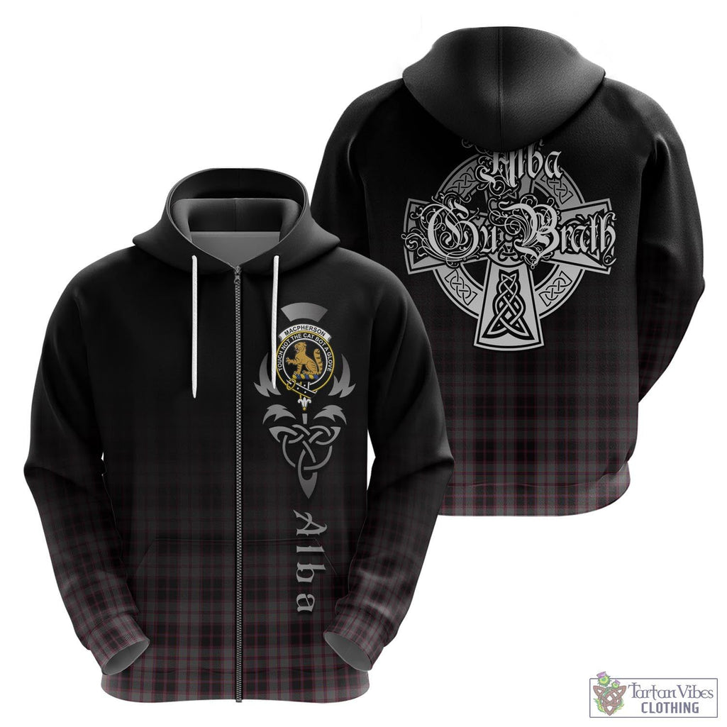 Tartan Vibes Clothing MacPherson Hunting Tartan Hoodie Featuring Alba Gu Brath Family Crest Celtic Inspired