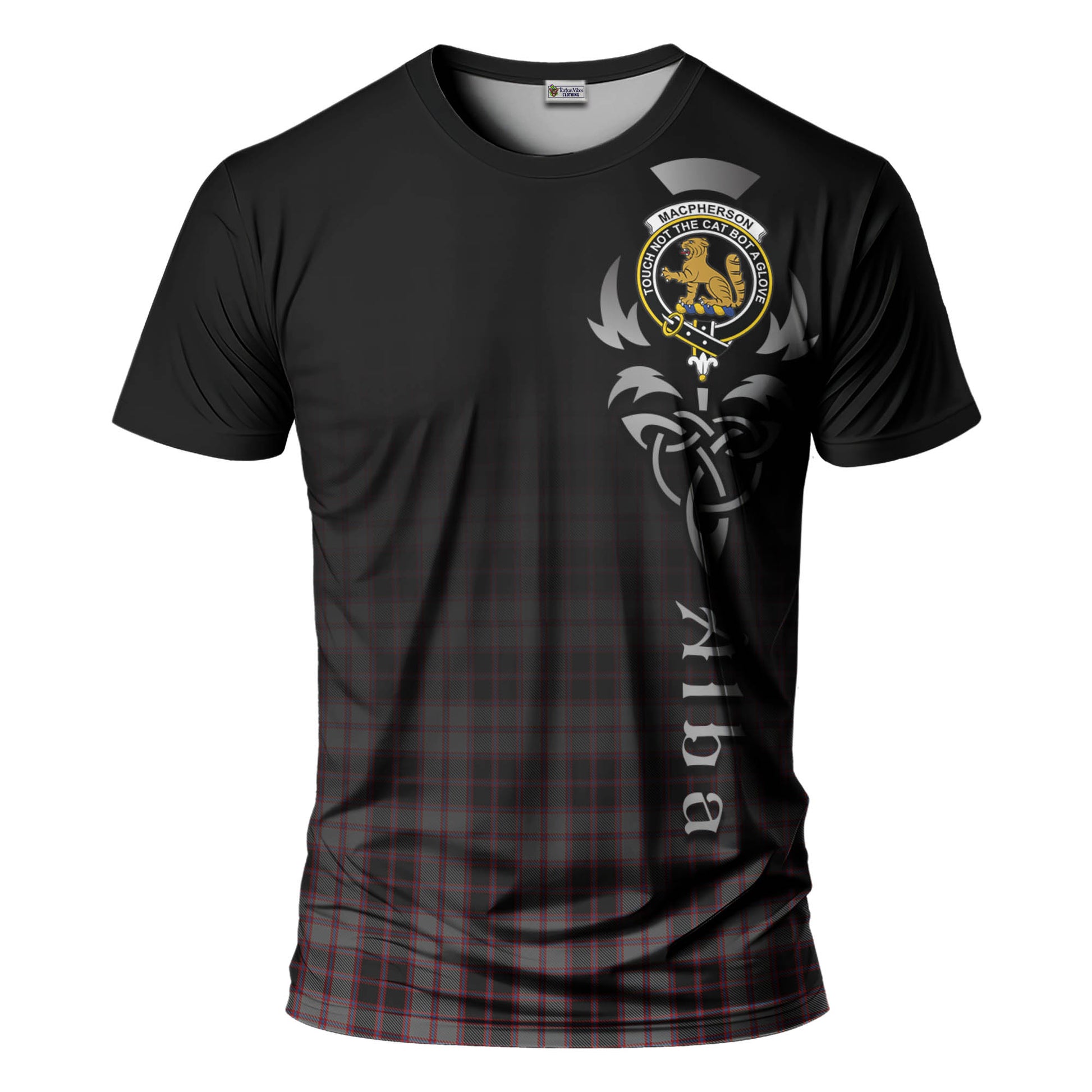 Tartan Vibes Clothing MacPherson Hunting Tartan T-Shirt Featuring Alba Gu Brath Family Crest Celtic Inspired