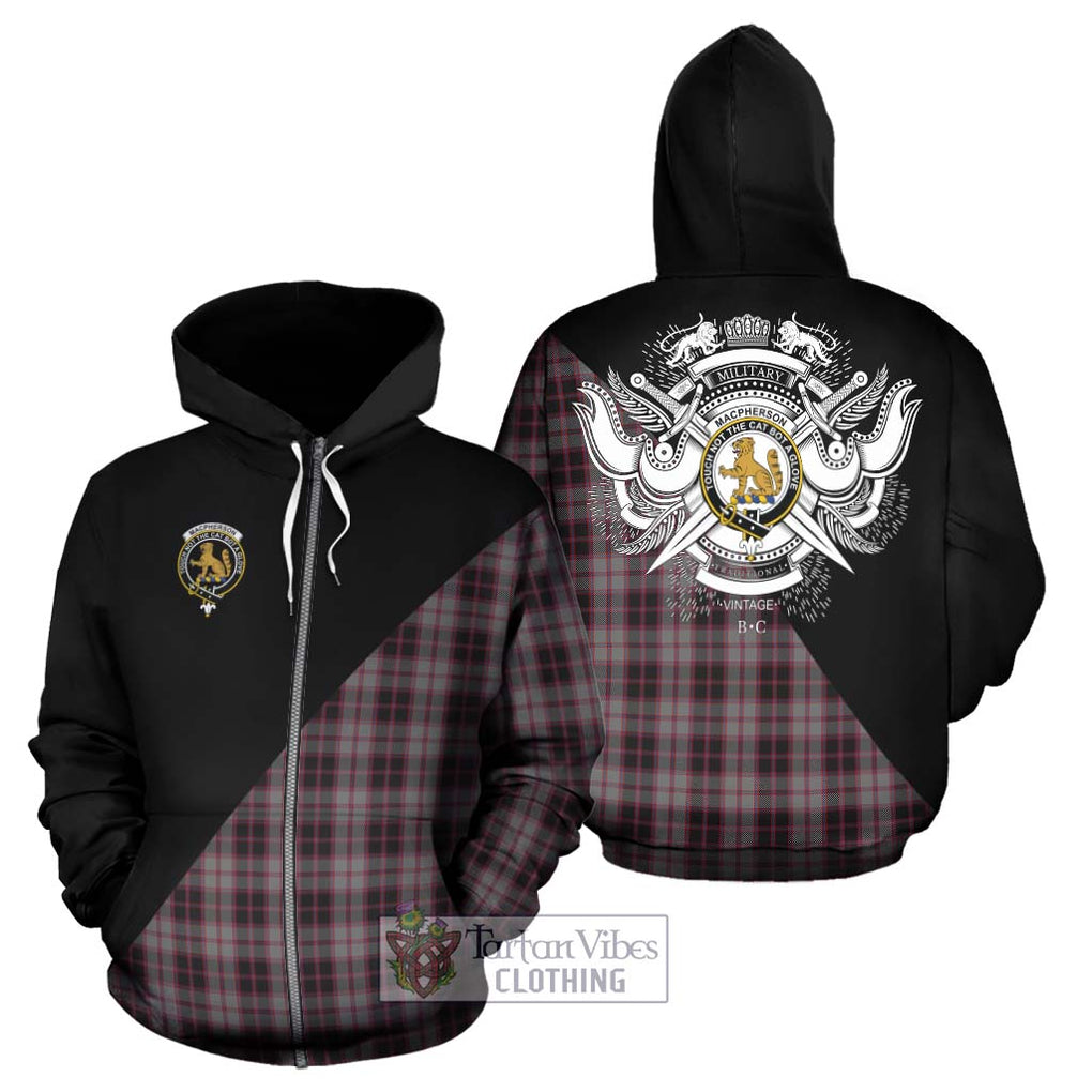 MacPherson Hunting Tartan Hoodie with Family Crest and Military Logo Style - Tartanvibesclothing Shop