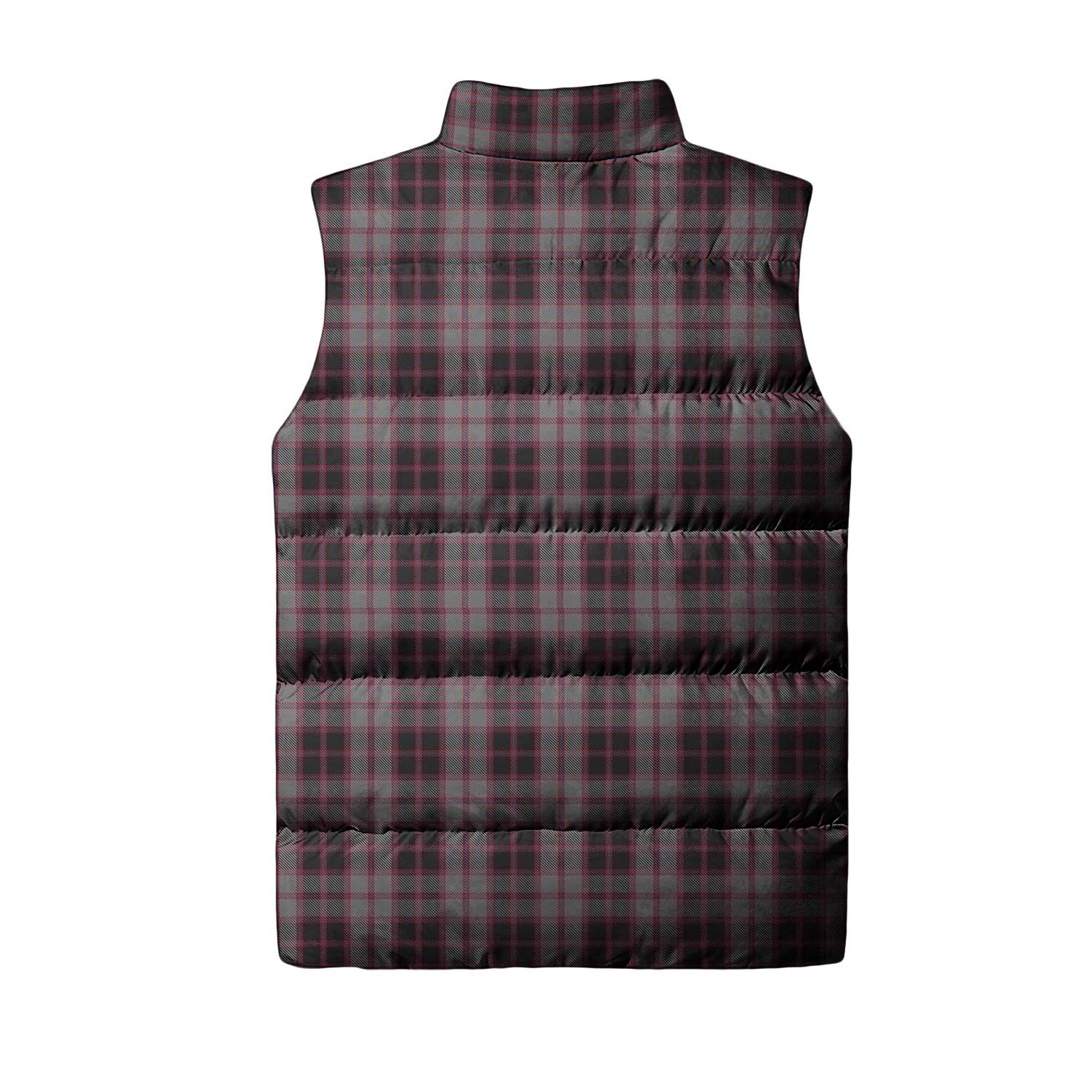 MacPherson Hunting Tartan Sleeveless Puffer Jacket with Family Crest - Tartanvibesclothing