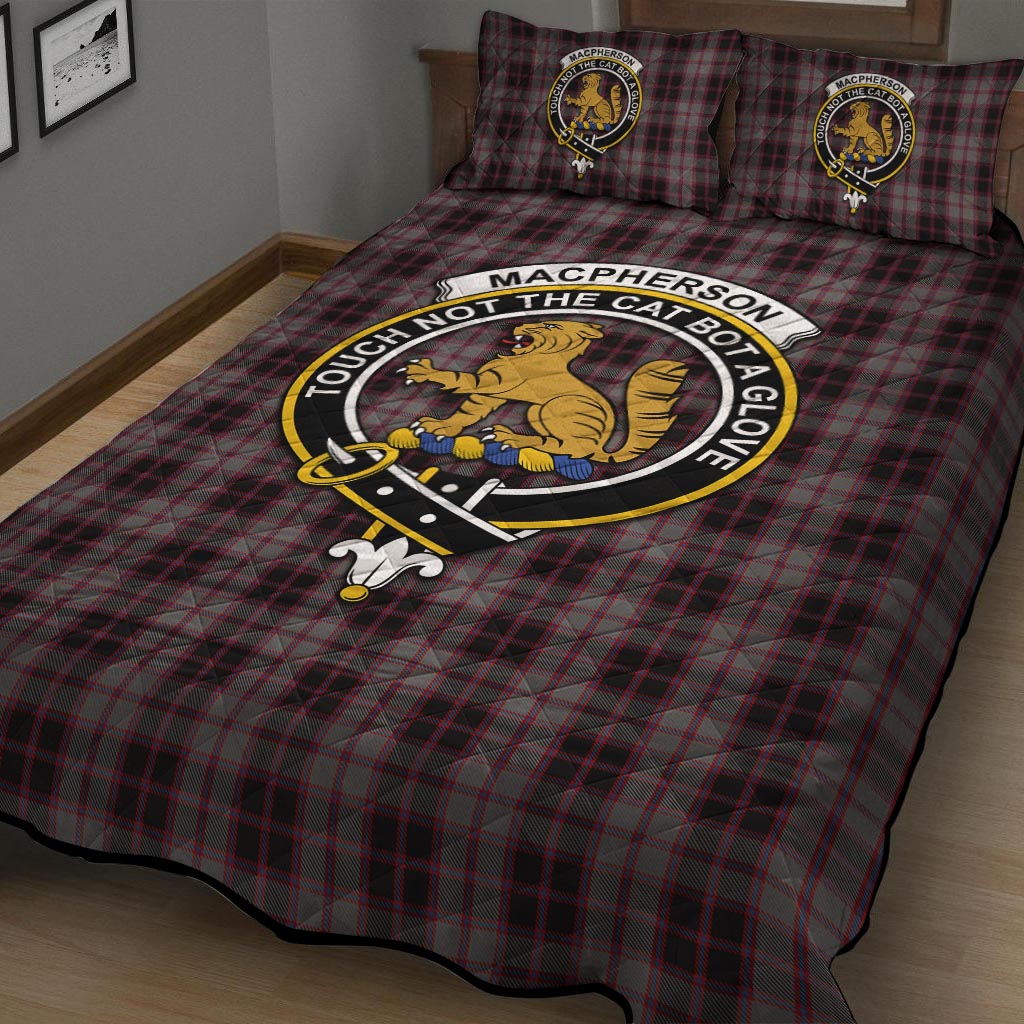 MacPherson Hunting Tartan Quilt Bed Set with Family Crest - Tartan Vibes Clothing