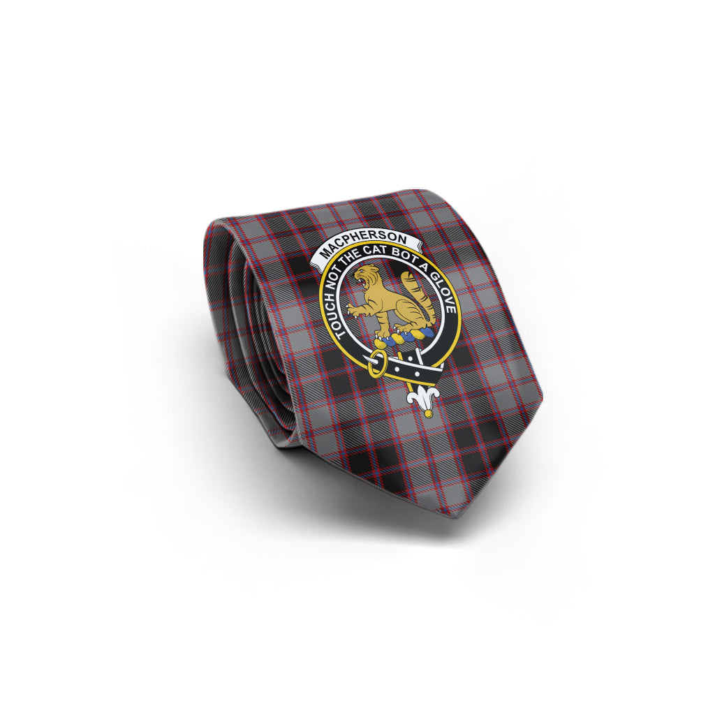 MacPherson Hunting Tartan Classic Necktie with Family Crest - Tartan Vibes Clothing