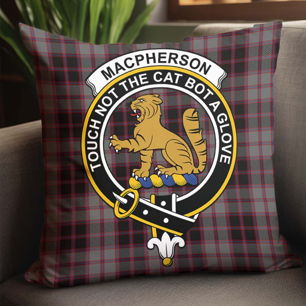 MacPherson Hunting Tartan Pillow Cover with Family Crest - Tartanvibesclothing