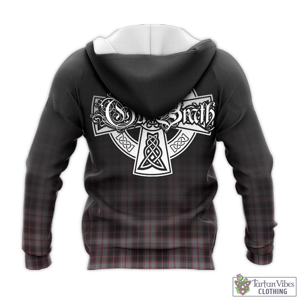 Tartan Vibes Clothing MacPherson Hunting Tartan Knitted Hoodie Featuring Alba Gu Brath Family Crest Celtic Inspired