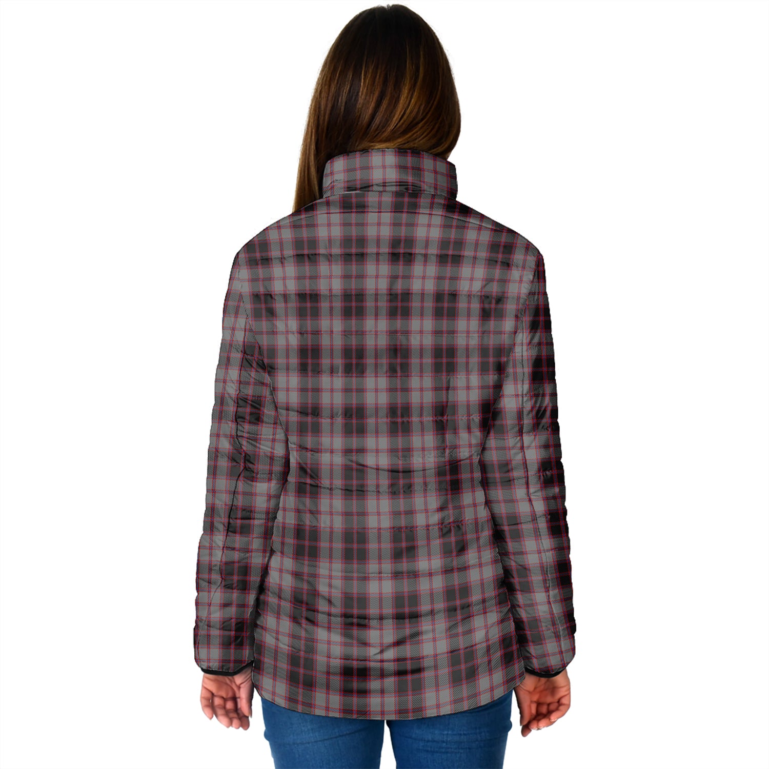 MacPherson Hunting Tartan Padded Jacket with Family Crest - Tartan Vibes Clothing