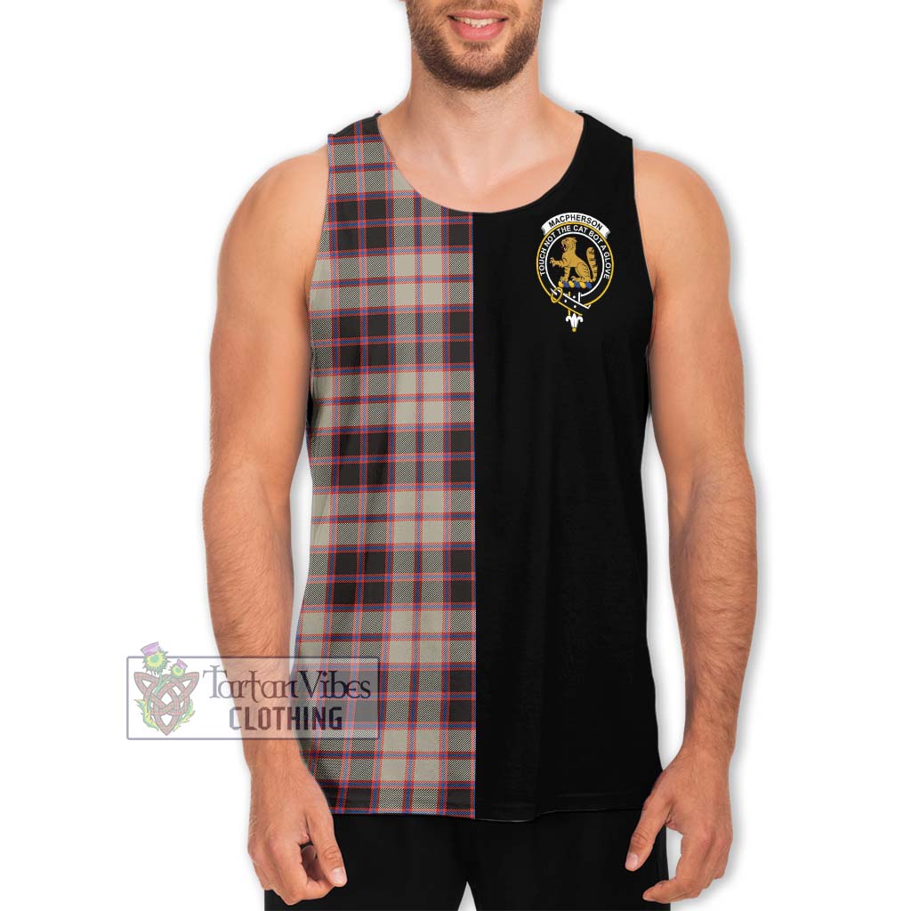 Tartan Vibes Clothing MacPherson Hunting Ancient Tartan Men's Tank Top with Family Crest and Half Of Me Style