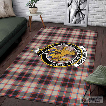 MacPherson Hunting Ancient Tartan Area Rug with Family Crest