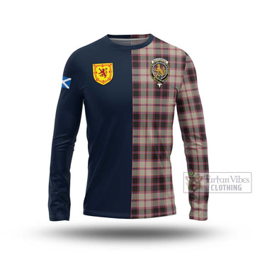 MacPherson Hunting Ancient Tartan Long Sleeve T-Shirt with Scottish Lion Royal Arm Half Style