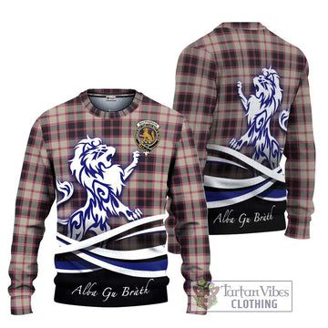 MacPherson Hunting Ancient Tartan Knitted Sweater with Alba Gu Brath Regal Lion Emblem