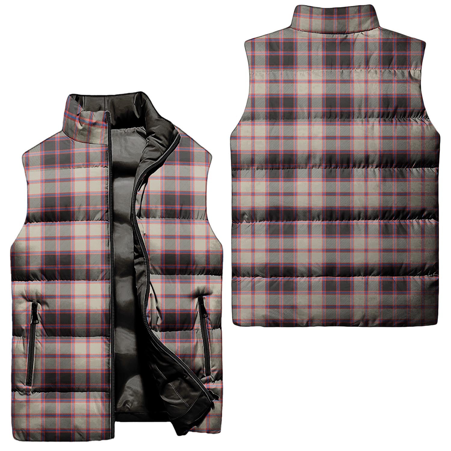 MacPherson Hunting Ancient Tartan Sleeveless Puffer Jacket Unisex - Tartanvibesclothing