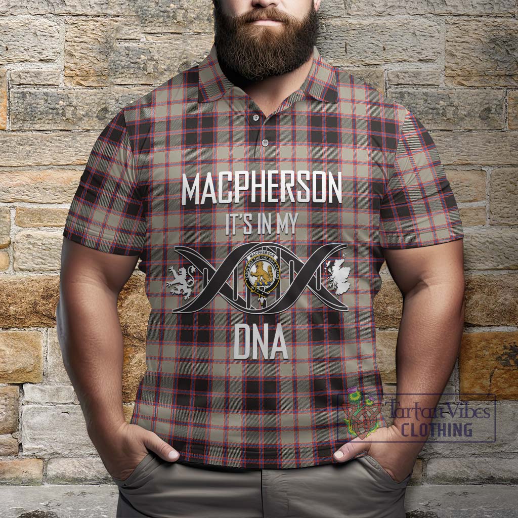 Tartan Vibes Clothing MacPherson Hunting Ancient Tartan Polo Shirt with Family Crest DNA In Me Style