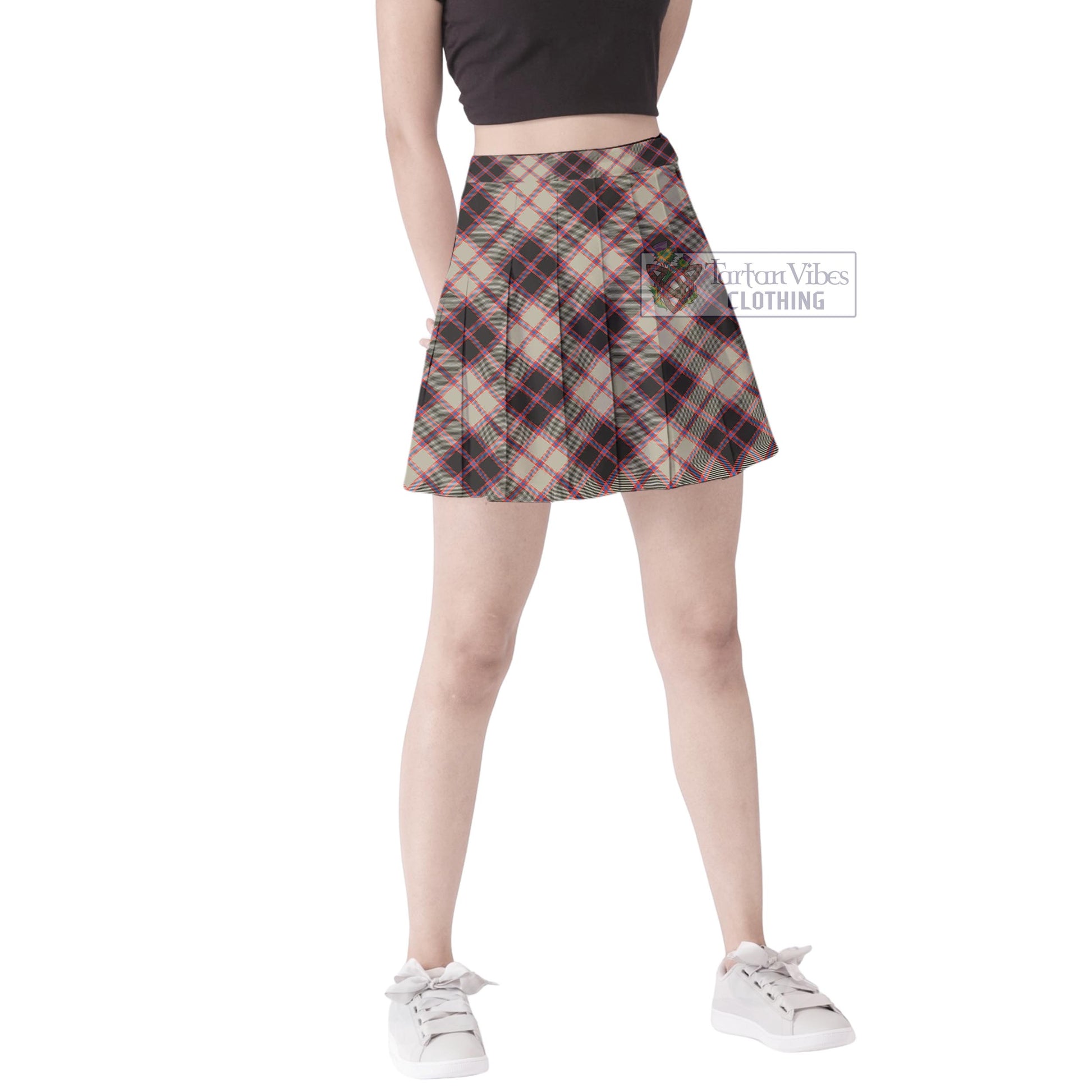 Tartan Vibes Clothing MacPherson Hunting Ancient Tartan Women's Plated Mini Skirt