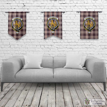 MacPherson Hunting Ancient Tartan Gonfalon, Tartan Banner with Family Crest