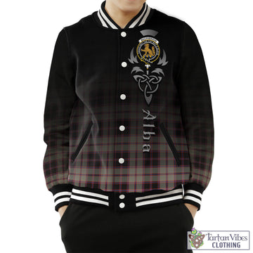 MacPherson Hunting Ancient Tartan Baseball Jacket Featuring Alba Gu Brath Family Crest Celtic Inspired