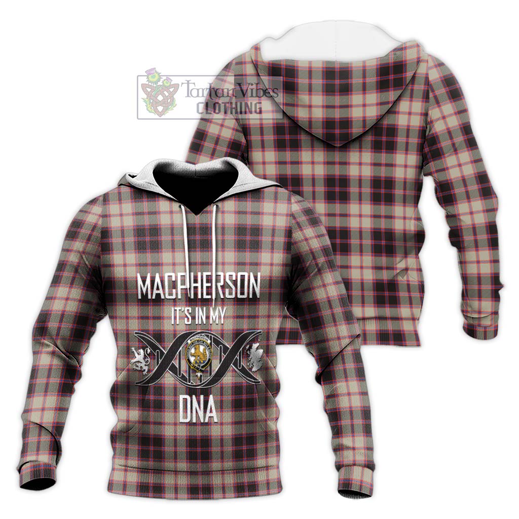 Tartan Vibes Clothing MacPherson Hunting Ancient Tartan Knitted Hoodie with Family Crest DNA In Me Style