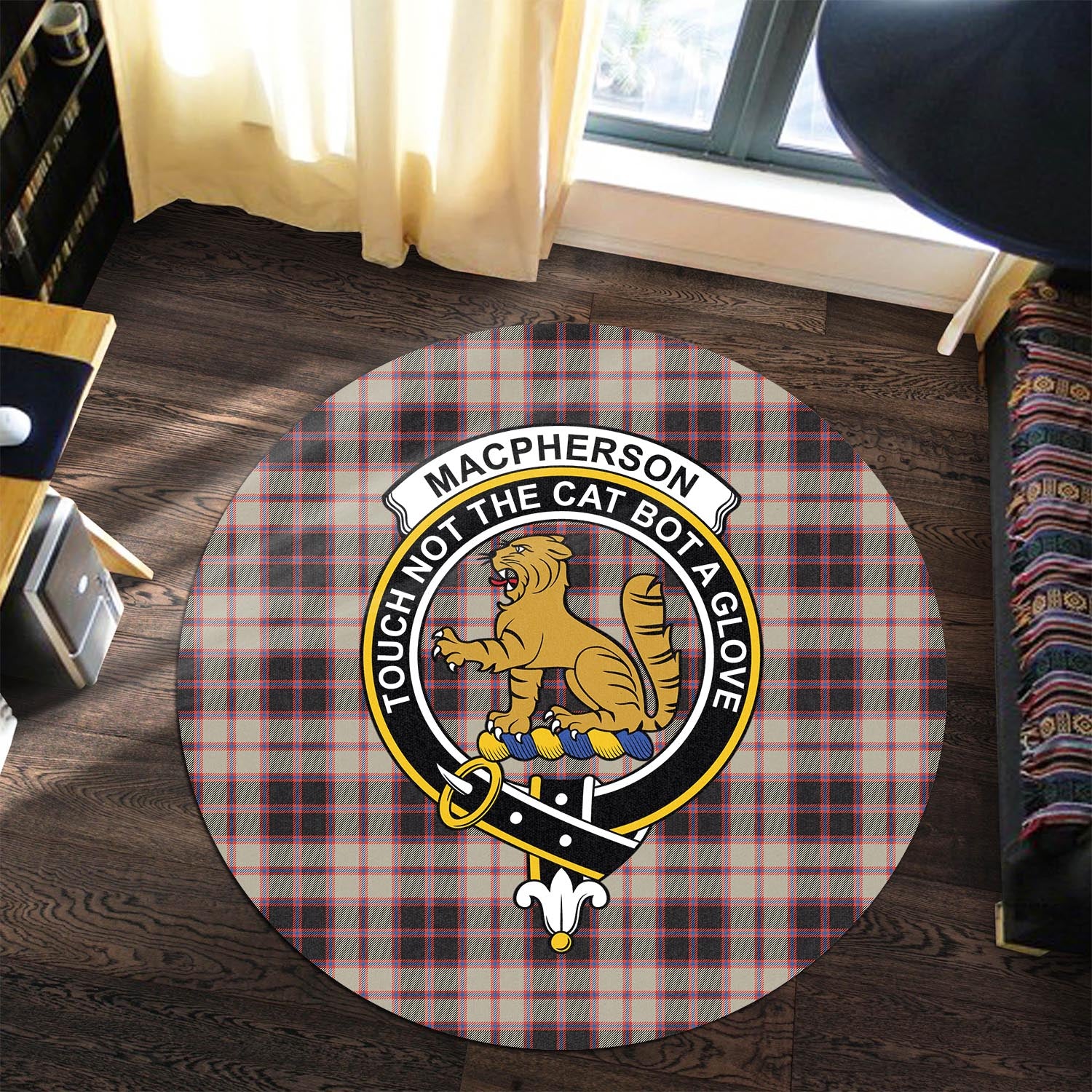 macpherson-hunting-ancient-tartan-round-rug-with-family-crest