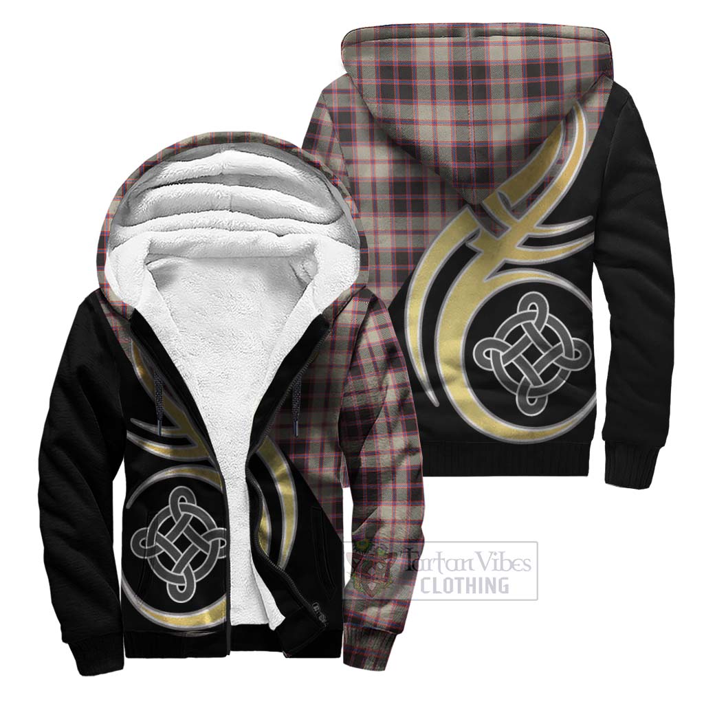 MacPherson Hunting Ancient Tartan Sherpa Hoodie with Family Crest and Celtic Symbol Style Unisex S - Tartan Vibes Clothing