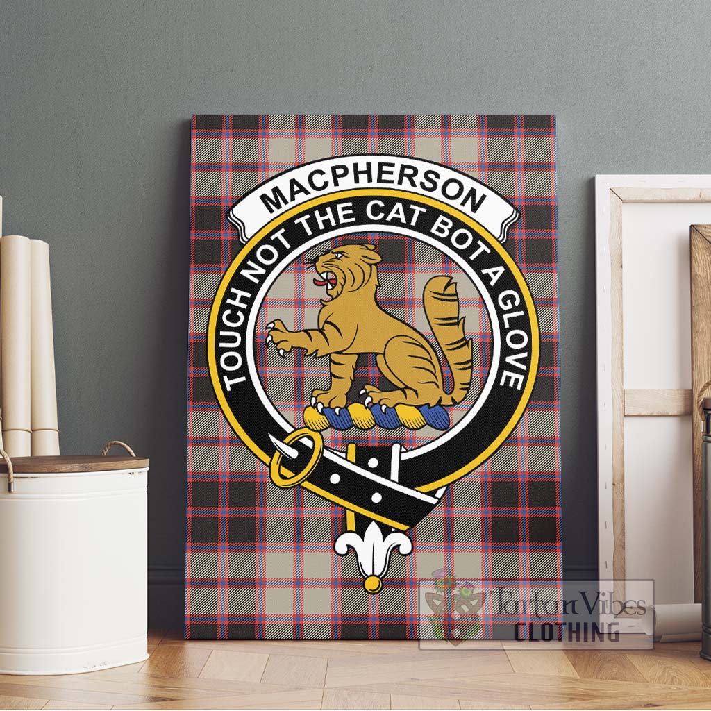 Tartan Vibes Clothing MacPherson Hunting Ancient Tartan Canvas Print Wall Art with Family Crest