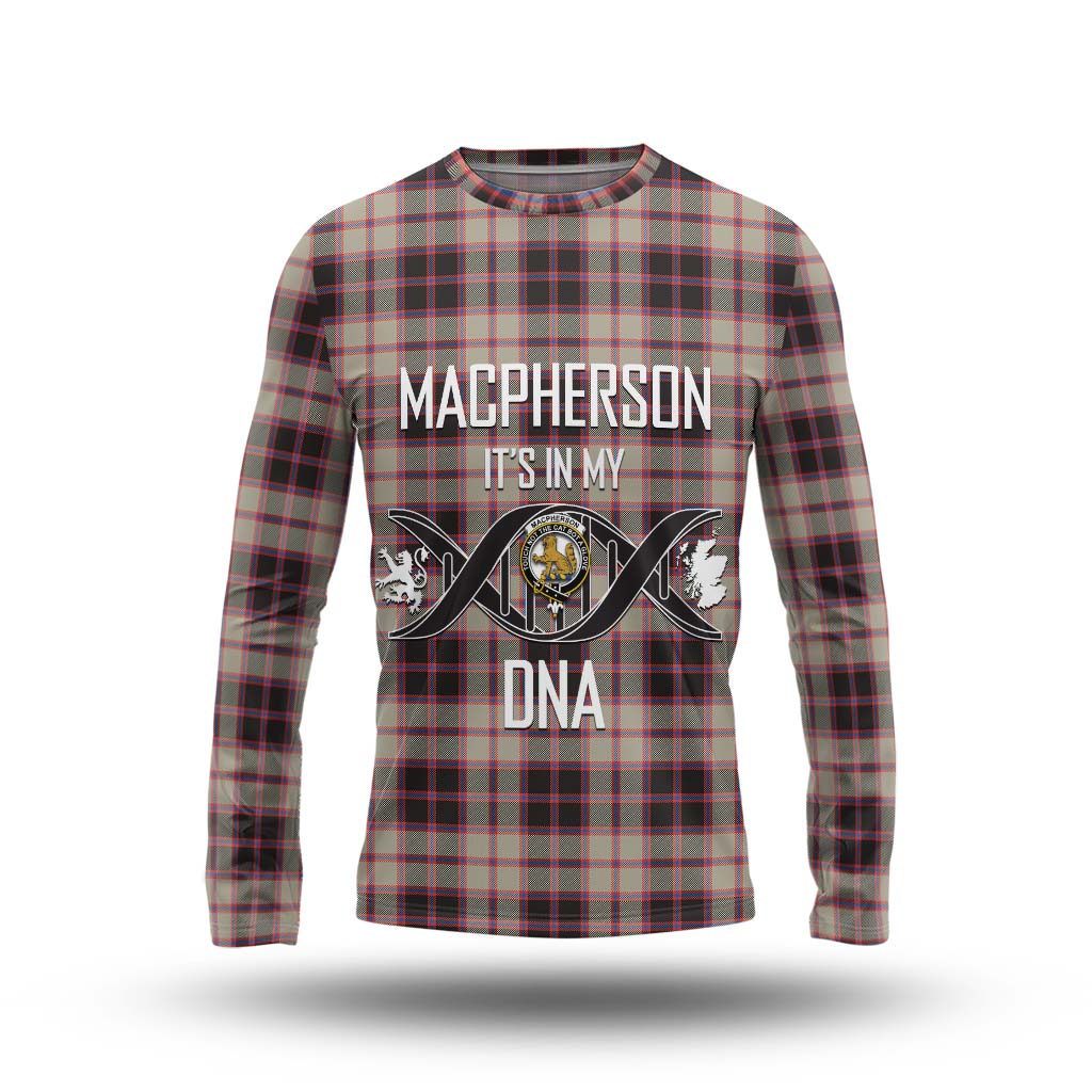 Tartan Vibes Clothing MacPherson Hunting Ancient Tartan Long Sleeve T-Shirt with Family Crest DNA In Me Style