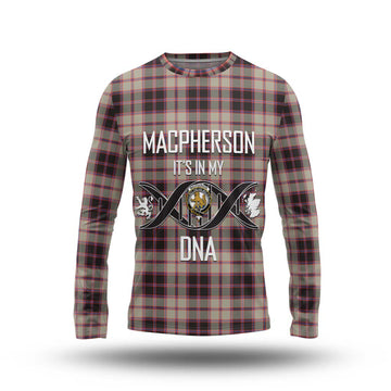 MacPherson Hunting Ancient Tartan Long Sleeve T-Shirt with Family Crest DNA In Me Style