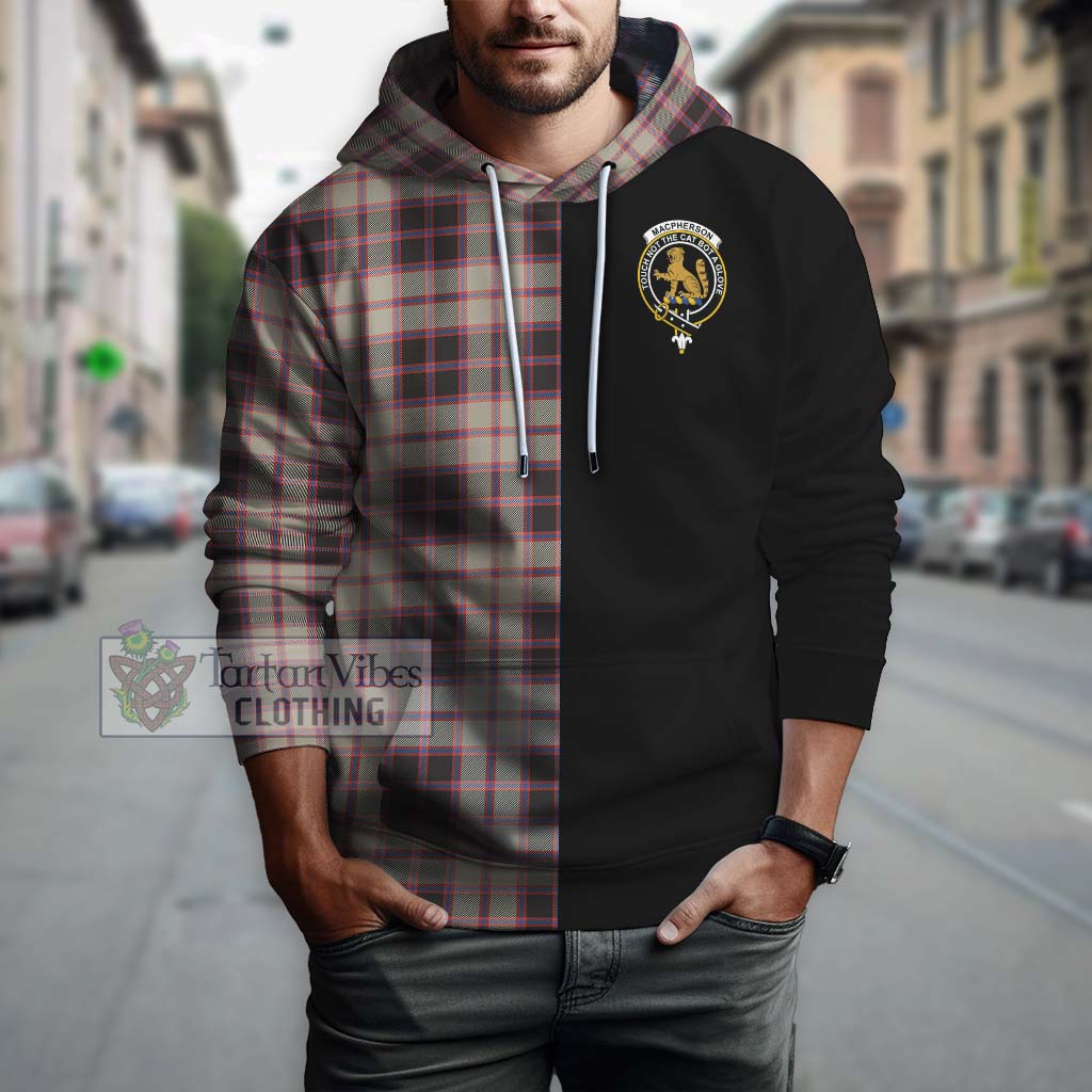 Tartan Vibes Clothing MacPherson Hunting Ancient Tartan Hoodie with Family Crest and Half Of Me Style