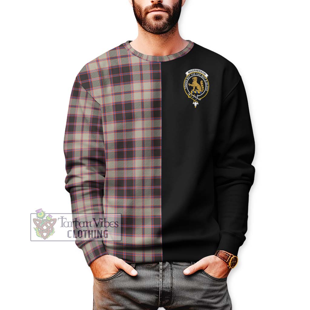 Tartan Vibes Clothing MacPherson Hunting Ancient Tartan Sweatshirt with Family Crest and Half Of Me Style