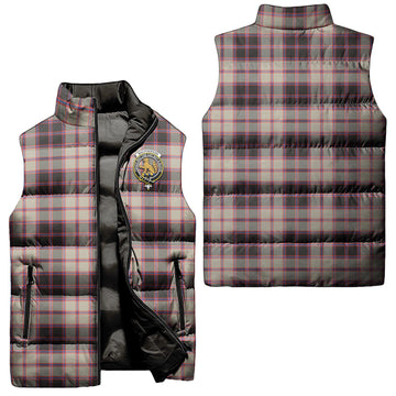 MacPherson Hunting Ancient Tartan Sleeveless Puffer Jacket with Family Crest