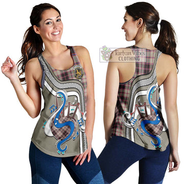 MacPherson Hunting Ancient Tartan Women's Racerback Tanks with Epic Bagpipe Style