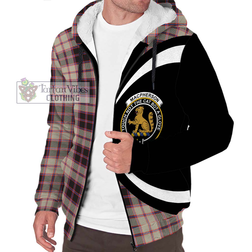 MacPherson Hunting Ancient Tartan Sherpa Hoodie with Family Crest Circle Style Unisex S - Tartan Vibes Clothing