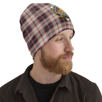 MacPherson Hunting Ancient Tartan Beanies Hat with Family Crest