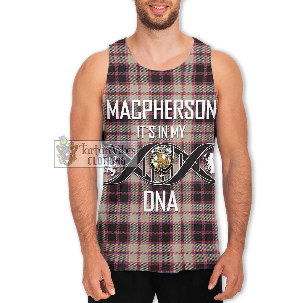 Tartan Vibes Clothing MacPherson Hunting Ancient Tartan Men's Tank Top with Family Crest DNA In Me Style